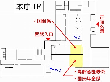 保険年金課の案内図