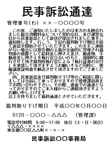 架空請求はがき