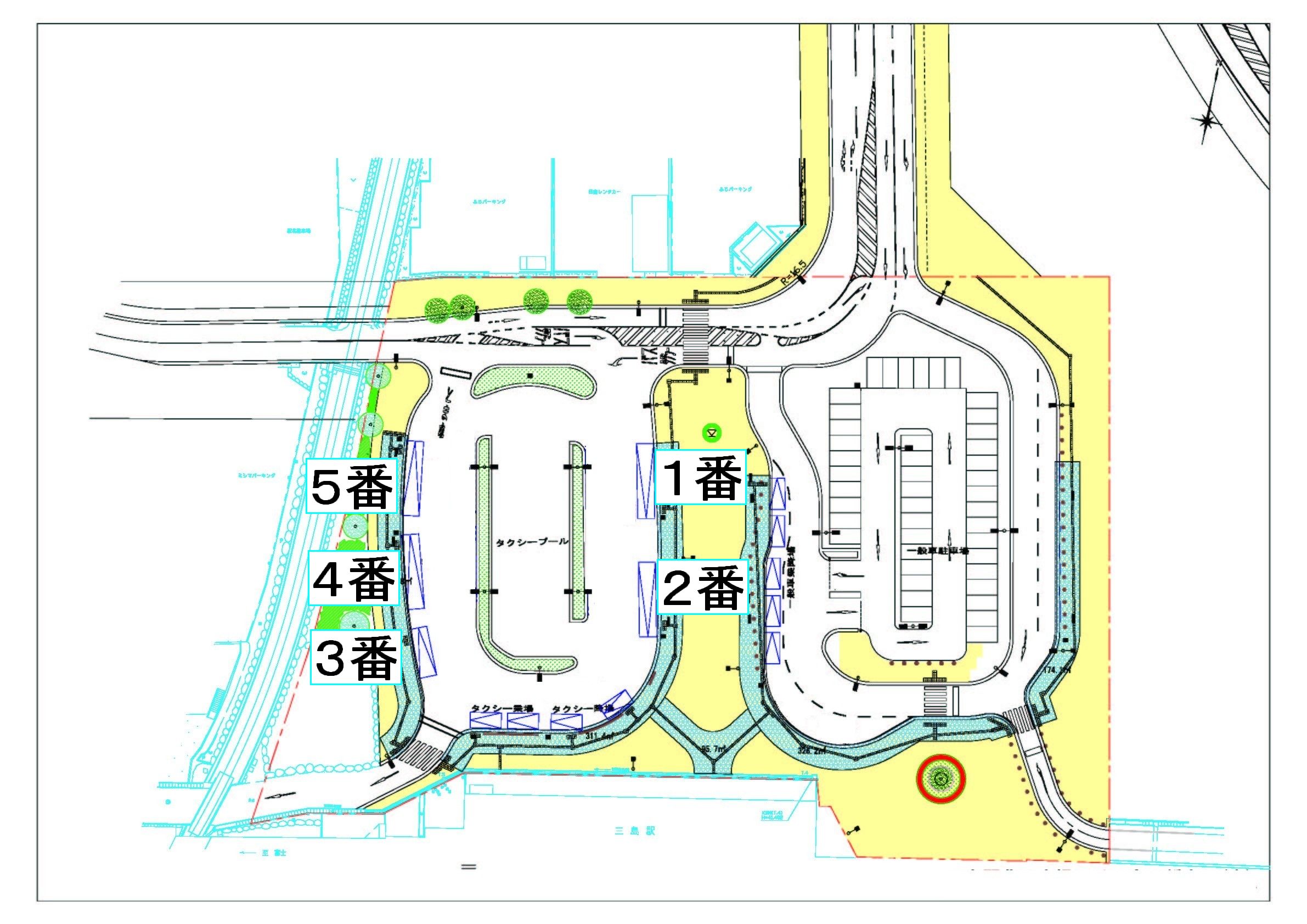 北口バス停留場位置図