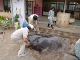 【大場幼芝生化】土づくり中